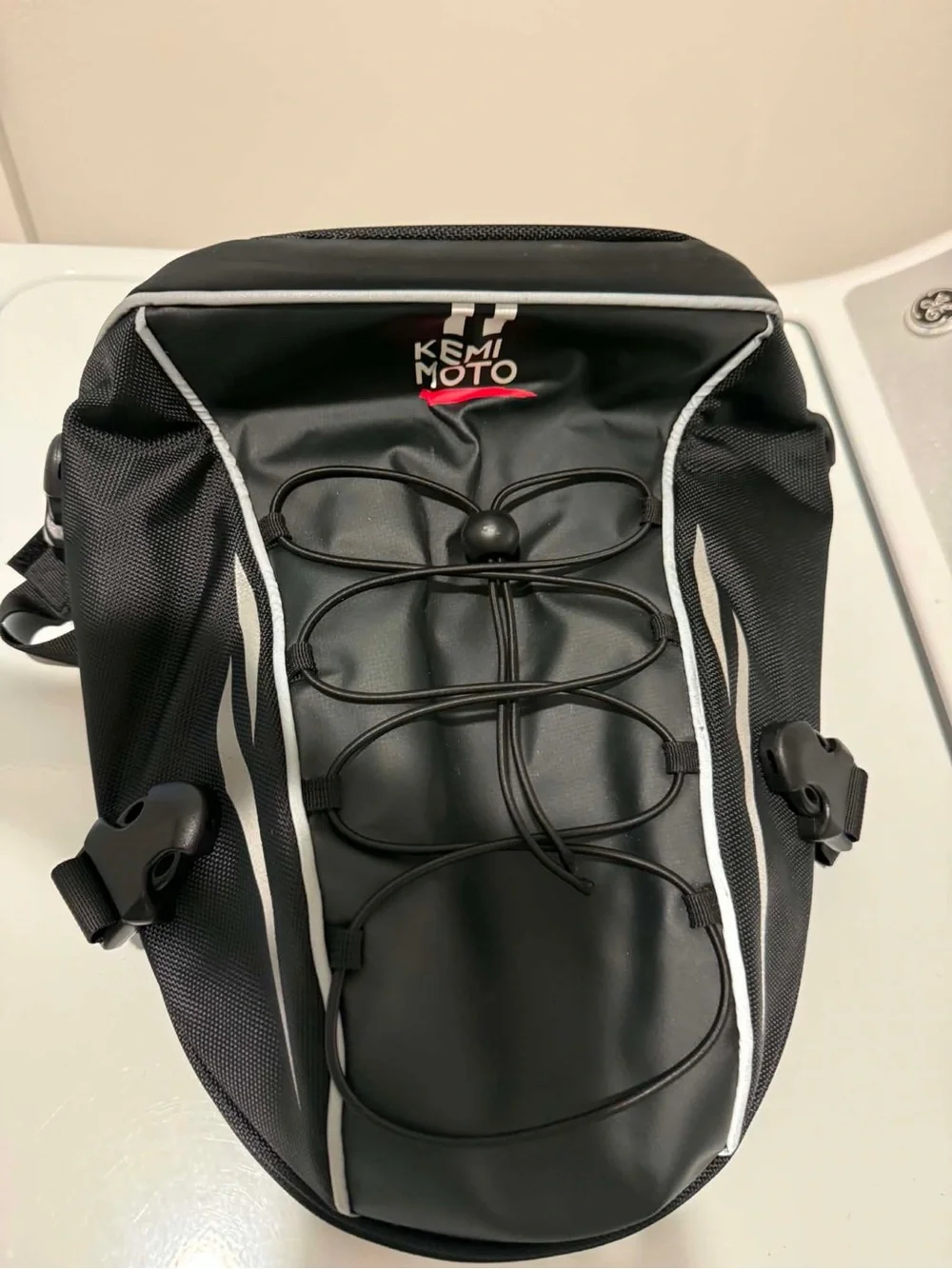 Black Men's Motorcycle Tail Backpack